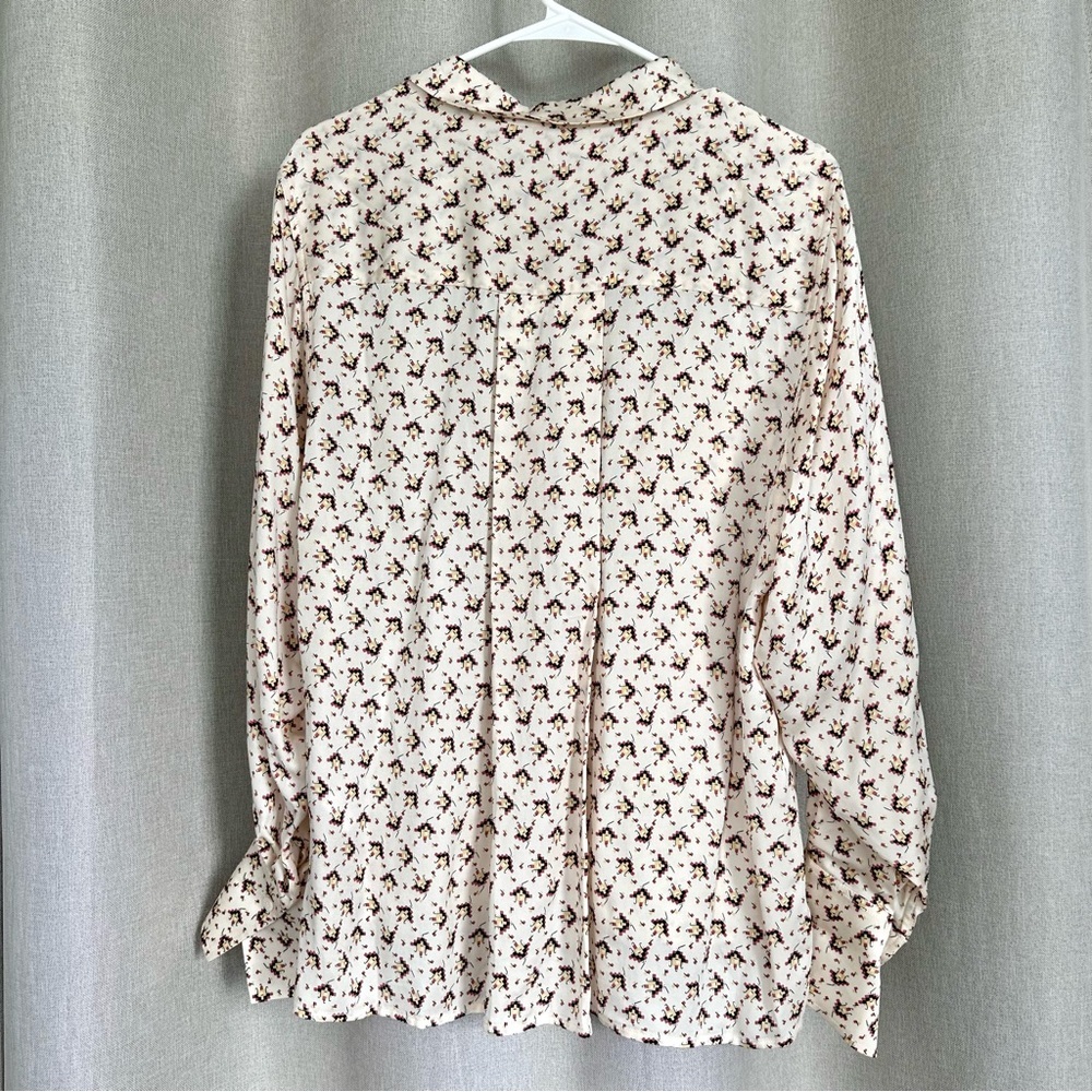 Reiss Floral Blouse in Cream and Black - Picture 3 of 11